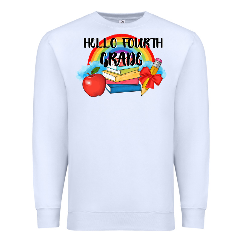 Back To School Hello Fourth Grade 3200x2400 Premium Sweatshirt by AdoDesignShop | Teevron