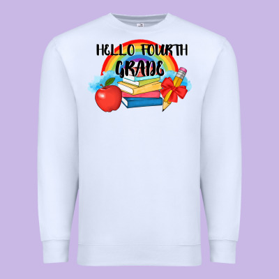 Back To School Hello Fourth Grade 3200x2400 Premium Sweatshirt Designed By Adodesignshop