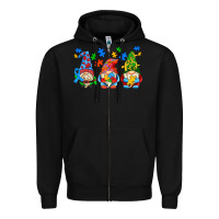 Black autism gnomes Zipper Hoodie - AdoDesignShop