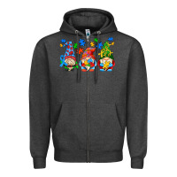 Charcoal Heather autism gnomes Zipper Hoodie - AdoDesignShop