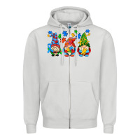 Dove Grey autism gnomes Zipper Hoodie - AdoDesignShop