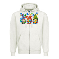 Oatmeal Heather autism gnomes Zipper Hoodie - AdoDesignShop