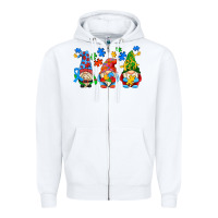 White autism gnomes Zipper Hoodie - AdoDesignShop