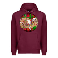 Burgundy Nubian Goat Christmas Premium Hoodie - LillyAllenDesigns
