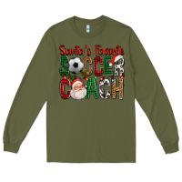 Army Green Santa's Favorite Soccer Coach For Christmas Long Sleeve Tee - FaDigitalArtStudio