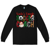 Black Santa's Favorite Soccer Coach For Christmas Long Sleeve Tee - FaDigitalArtStudio