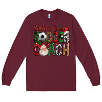 Burgundy Santa's Favorite Soccer Coach For Christmas Long Sleeve Tee - FaDigitalArtStudio