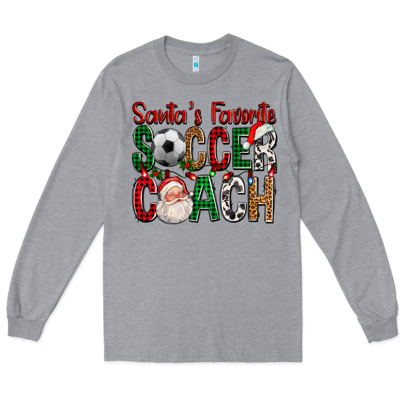 Santa's Favorite Soccer Coach For Christmas Long Sleeve Tee by FaDigitalArtStudio | Teevron