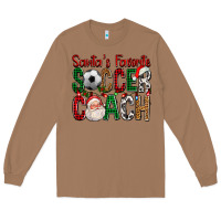 Toasted Coconut Santa's Favorite Soccer Coach For Christmas Long Sleeve Tee - FaDigitalArtStudio