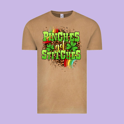 St. Patrick's Day Pinches Get Stitches Vintage Tee Designed By Oliviacreatesart