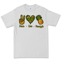 Dove Grey Peace Love Pineapple Premium Tee - Jasminsmagicworld