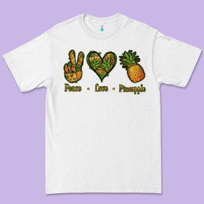 Peace Love Pineapple Premium Tee Designed By Jasminsmagicworld