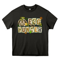Asphalt Egg hunter with plate letters Easter Day Heavy Core Tee - HowdyJamesFarm