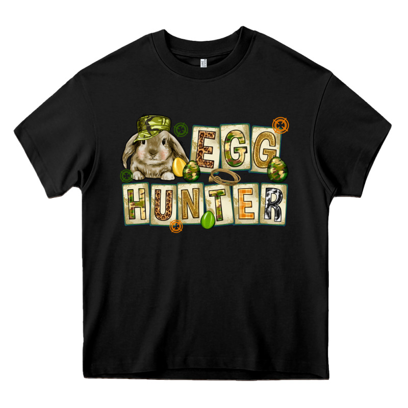 Egg Hunter With Plate Letters Easter Day Heavy Core Tee by HowdyJamesFarm | Teevron