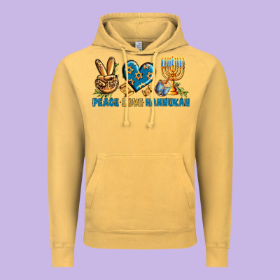 Peace Love Hannukah Vintage Hoodie Designed By Bundleandbundleshop