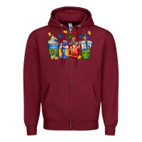 Burgundy autism coffee cup Zipper Hoodie - AdoDesignShop