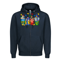 Navy autism coffee cup Zipper Hoodie - AdoDesignShop