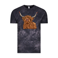 Cloud Black highland cow Vintage Tee - RanaPortraitStore