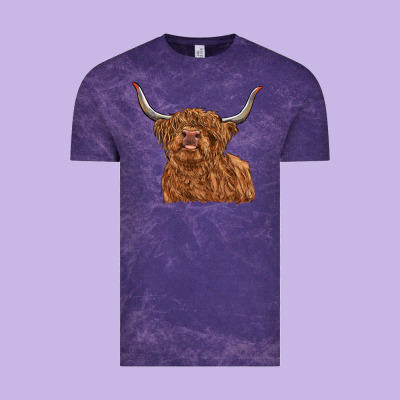 Highland Cow Vintage Tee Designed By Ranaportraitstore