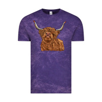 Cloud Purple highland cow Vintage Tee - RanaPortraitStore