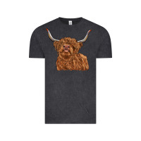 Vintage Black highland cow Vintage Tee - RanaPortraitStore