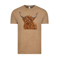 Vintage Coffee highland cow Vintage Tee - RanaPortraitStore