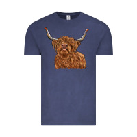 Vintage Denim highland cow Vintage Tee - RanaPortraitStore