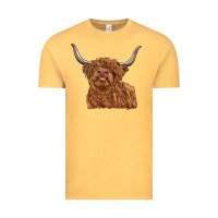 Vintage Mustard highland cow Vintage Tee - RanaPortraitStore