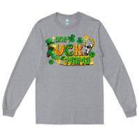 Heather Grey one lucky mama Long Sleeve Tee - FaDigitalArtStudio
