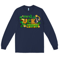 Navy one lucky mama Long Sleeve Tee - FaDigitalArtStudio
