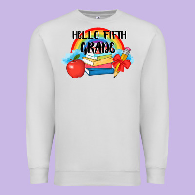 Back To School Hello Fifth Grade 3200x2400 Premium Sweatshirt Designed By Adodesignshop