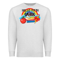 Oatmeal Heather back to school hello fifth grade 3200x2400 Premium Sweatshirt - AdoDesignShop