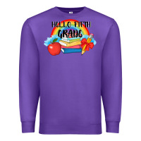 Purple back to school hello fifth grade 3200x2400 Premium Sweatshirt - AdoDesignShop