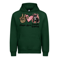 Forest Green peace love french bulldog Urban Hoodie - JahusDesignShop