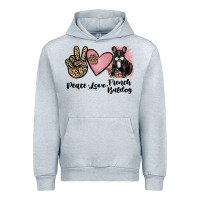 Heather Grey peace love french bulldog Urban Hoodie - JahusDesignShop
