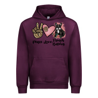 Mauve Wine peace love french bulldog Urban Hoodie - JahusDesignShop