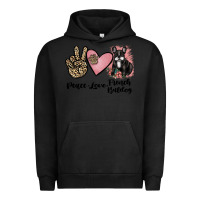 Pigment Black peace love french bulldog Urban Hoodie - JahusDesignShop
