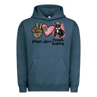 Pigment Midnight Navy peace love french bulldog Urban Hoodie - JahusDesignShop