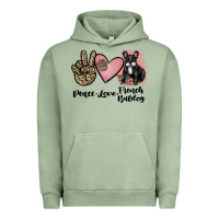 Pigment Oil Green peace love french bulldog Urban Hoodie - JahusDesignShop