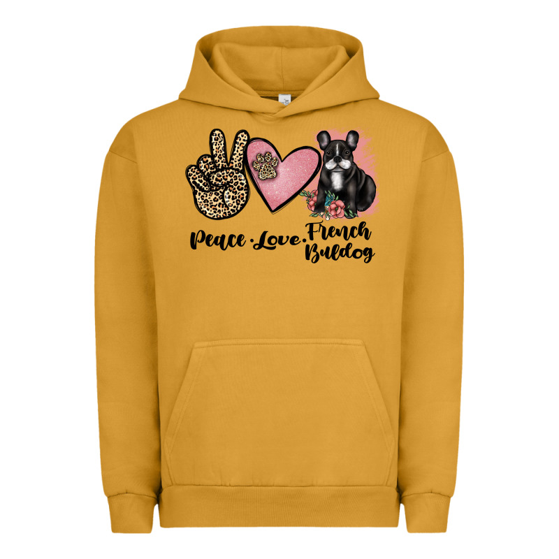 Peace Love French Bulldog Urban Hoodie by JahusDesignShop | Teevron