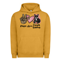 Pigment Peanut Butter peace love french bulldog Urban Hoodie - JahusDesignShop
