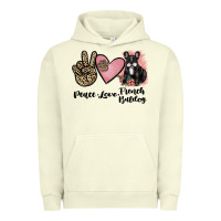 Pigment Pistachio peace love french bulldog Urban Hoodie - JahusDesignShop
