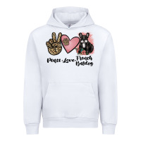 White peace love french bulldog Urban Hoodie - JahusDesignShop
