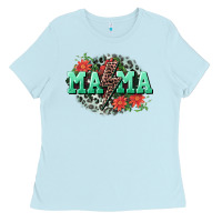Baby Blue Mama rock lightning bolt Mother's Day Ladies Tee - CowGirlArtShop