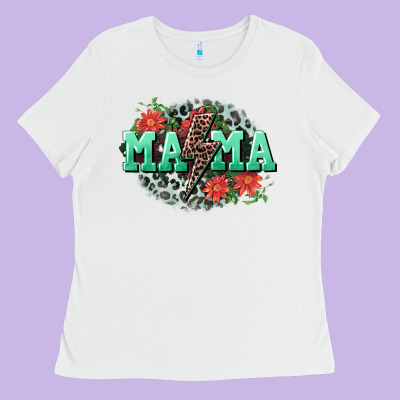 Mama Rock Lightning Bolt Mother's Day Ladies Tee Designed By Cowgirlartshop