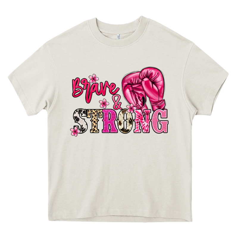 Brave And Strong Cancer Awareness Heavy Core Tee by HowdyJamesFarm | Teevron