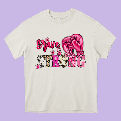 Brave And Strong Cancer Awareness Heavy Core Tee Designed By Howdyjamesfarm