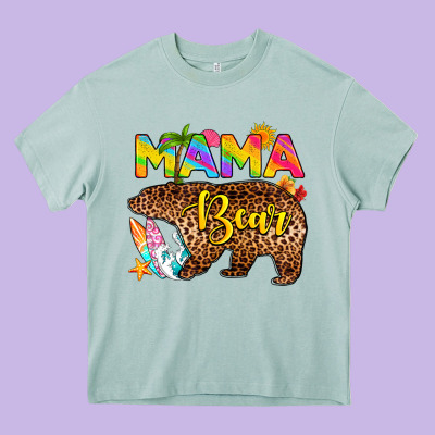 Mama Bear Summer Heavy Core Tee Designed By Ranaportraitstore
