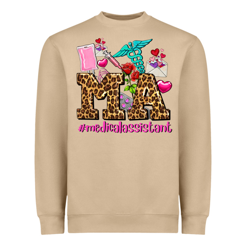 Valentines Day M A Medical Assistant Heavyweight Sweatshirt by AdoDesignShop | Teevron