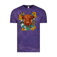 Cloud Purple western leopard cowhide cow horseshoe Vintage Tee - OliviaCreatesArt